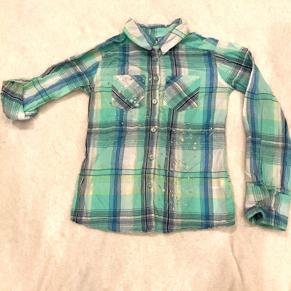 Lot De 3 Hauts Tissés Justice Pour Fille - Taille 12 - Style Chemise à Carreaux Boutonnée - Très Bon état